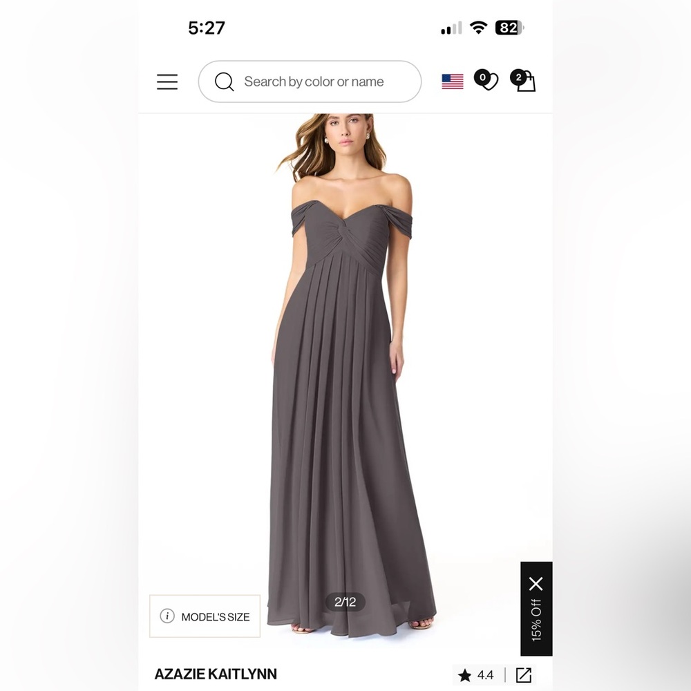 Azazie Kaitlynn Steel Gray Bridesmaid Dress